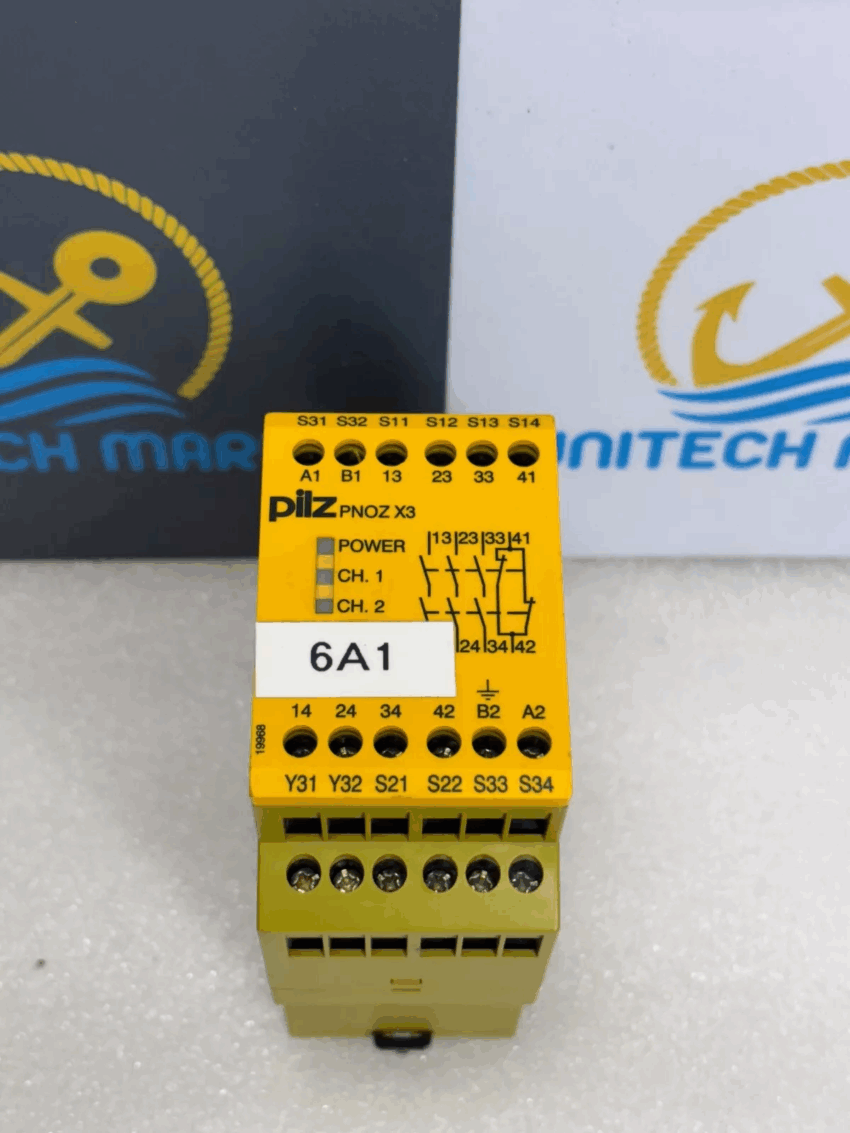 Pilz PNOZ X3 Safety Relay 774318 Used 230VAC 24VAC/DC 3NO 1NC 1SO Industrial Automation Module